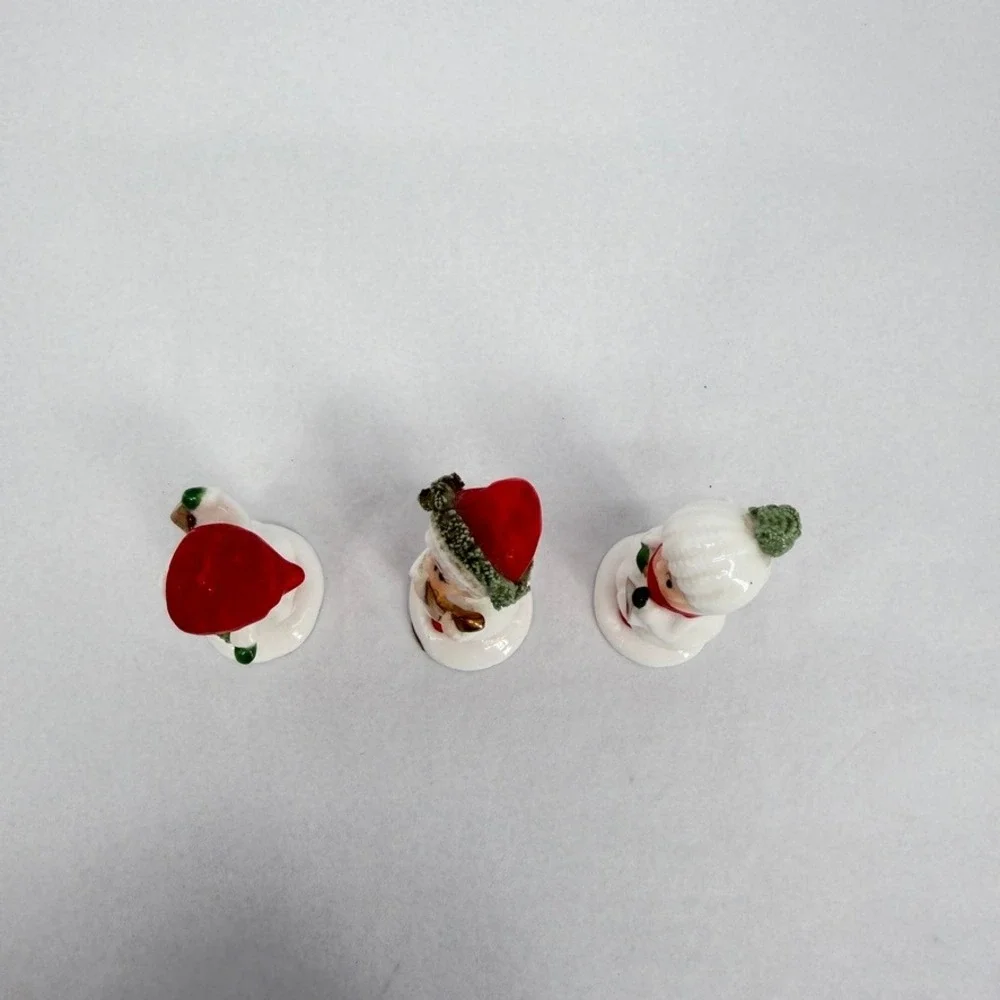 VTG Napcoware Spaghetti Figures Porcelain SET of 3 Girls Christmas Miniatures